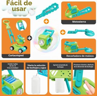 Cortacésped de burbujas 3 en 1 para niños