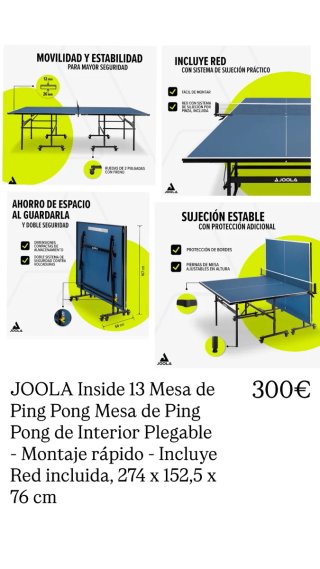 Mesa Ping Pong JOOLA Inside 13 Plegable