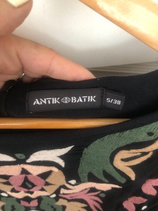 Vestido Antik Batik Preto Multicolor