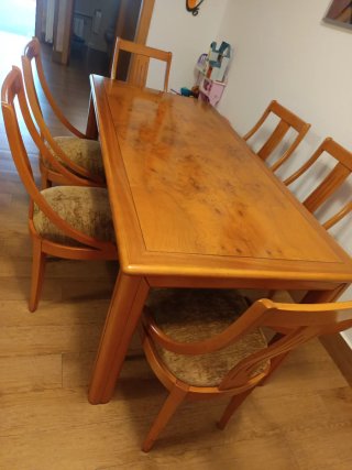 Mesa comedor y 6 sillas madera