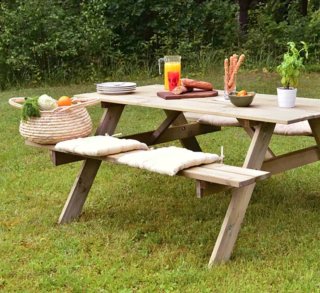 Mesa picnic madera 165x154x75 cm Gardiun Essential