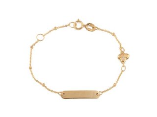 Pulsera Esclava Oro 18kt Bebé con Placa