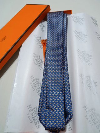 Corbata Hermès Azul Patos
