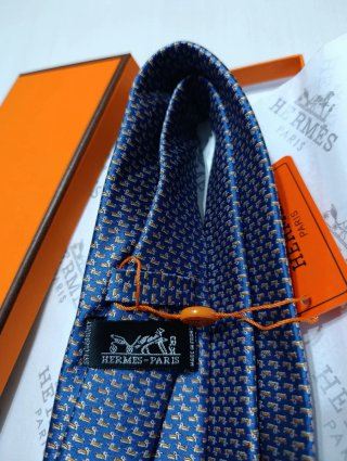Corbata Hermès Azul Patos
