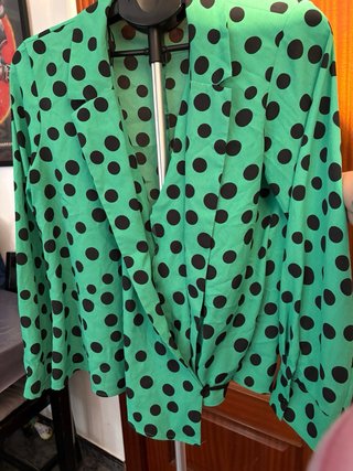 Camisa Zara Verde Lunares Negros