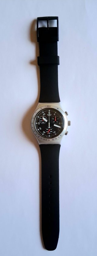 Swatch Cronógrafo Aluminio Negro/Plata