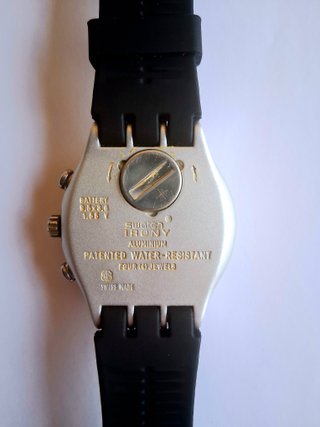 Swatch Cronógrafo Aluminio Negro/Plata