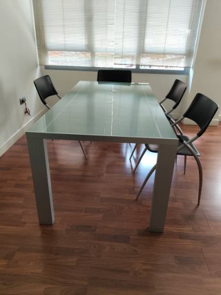 Mesa de cristal aluminio Stua Dneb