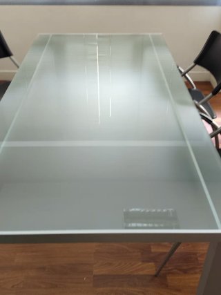 Mesa de cristal aluminio Stua Dneb