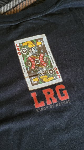 Camiseta LRG Talla S Gráfico Cartas Negra