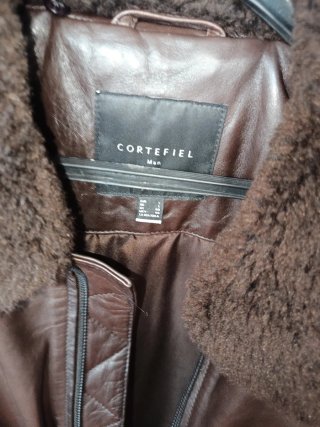 Chaqueta de cuero Cortefiel marrón