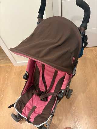 Silla de paseo Maclaren rosa y marrón