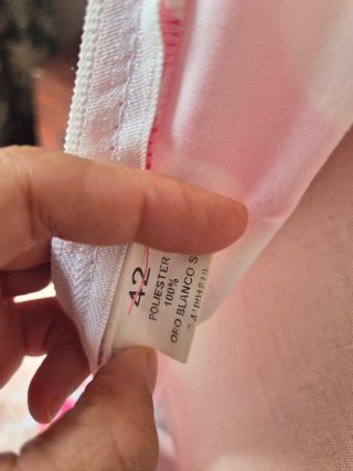 Vestido Flamenca Fucsia Lunares Blanco Talla Única