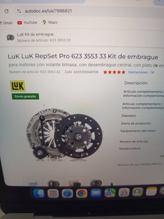 Kit Embrague LUK 623355333 Nuevo