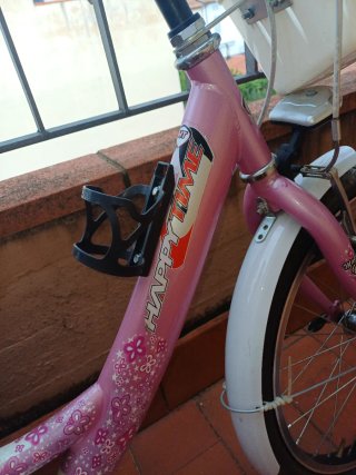 Bici bambina rosa con cestino