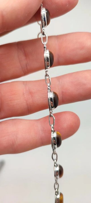Pulsera de Plata y Ojo de Tigre.