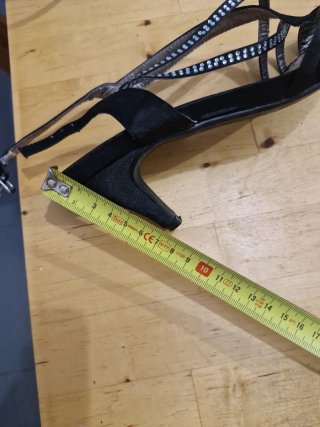 Sandalias tacón negras adornos strass T41