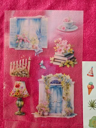 Set 3 fogli stickers July e home/nature