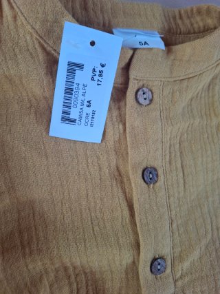 Camisa cuello mao 5 años algodón