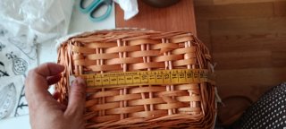 Cesta Mimbre Decorativa con Funda Tela