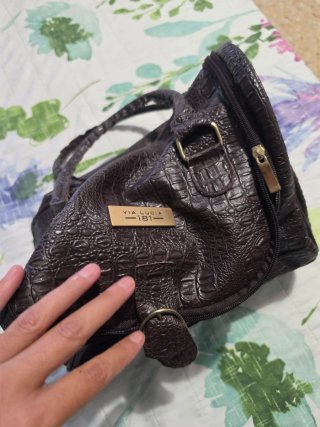 Bolso Via Lucia Marrón Cocodrilo