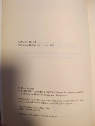 Sangre Judia: Espanoles de Ascendencia Hebrea y...