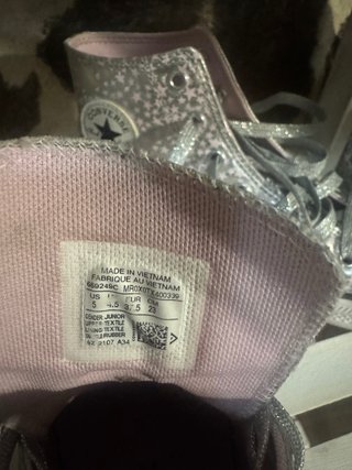 Zapatillas Converse Talla 37.5 Estrellas Rosa/Plat