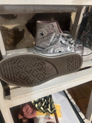 Zapatillas Converse Talla 37.5 Estrellas Rosa/Plat