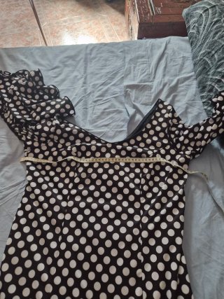 Vestido Flamenca Lunares Negro Blanco