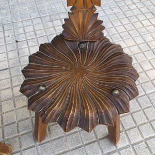 Sillas madera tallada brutalista 1960
