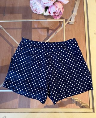 Zara Shorts Lunares Azul