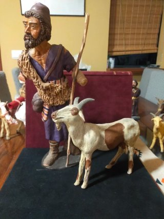 Artesanía pastor con cabra