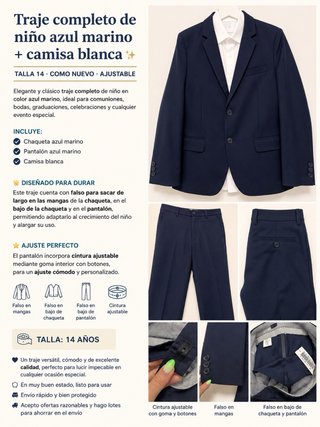 Traje azul niño