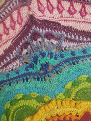 Parasol/Sombrilla de mano mandala Crochet Multicol