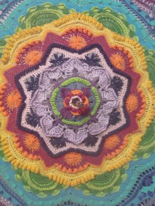 Parasol/Sombrilla de mano mandala Crochet Multicol