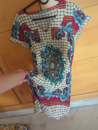 Vestido étnico estampado talla única