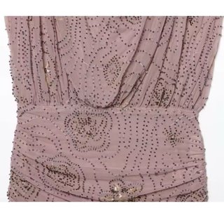Vestido corto viralentejuelas rosa y plata Talla L