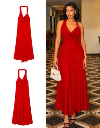 Vestido Rojo Zara Halter