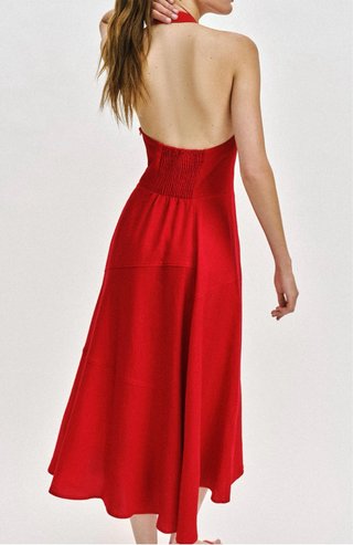 Vestido Rojo Zara Halter