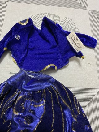 Completo Barbie velluto blu oro per barbie