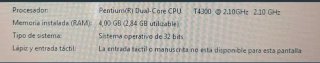 Portátil Toshiba Satellite L500-19X