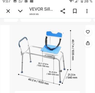 Silla de Ducha con asiento deslizante giratorio