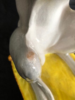 Antigua figura galgo ceramica italiana