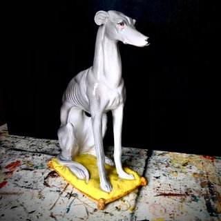 Antigua figura galgo ceramica italiana