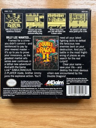 Double Dragon II Game Boy USA