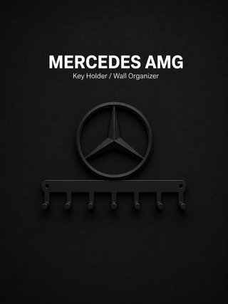 porta chiavi da parete mercedes benz Logo nero