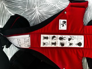 Mochila portabebés BabyBjorn roja y negra