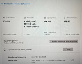 ASUS ZENBOOK - 14 - Ryzen 7 5800HS - GARANTÍA