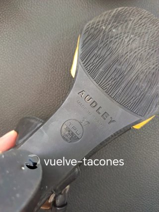 Sandalias de piel negras y amarillas * AUDLEY * 37