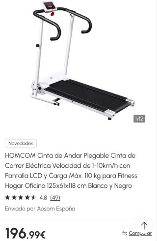 Cinta de correr plegable